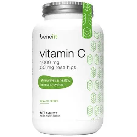 Vitamina C Health Series, 1000 mg, 60 tablete, Benefit Nutrition — preț și oferte