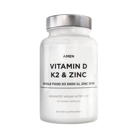 Vitamin D, K2 & Zinc Amen, 60 capsule, GNC — preț și oferte