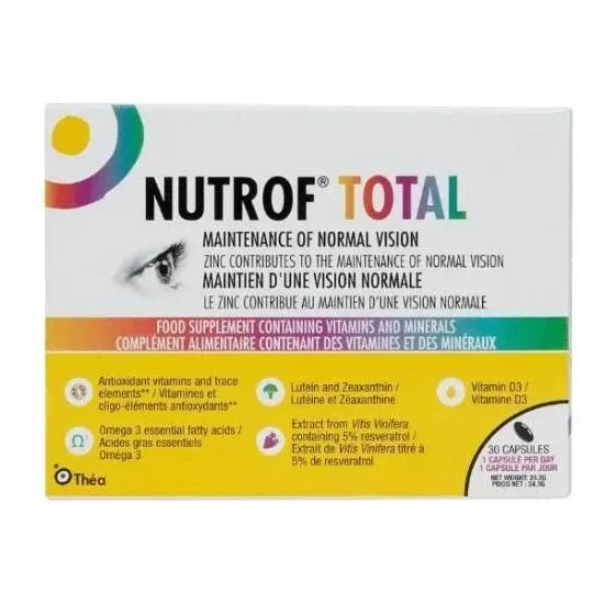 THEA Nutrof Supliment nutrițional total pentru o bună funcționare a vederii 30 de capsule — preț și oferte