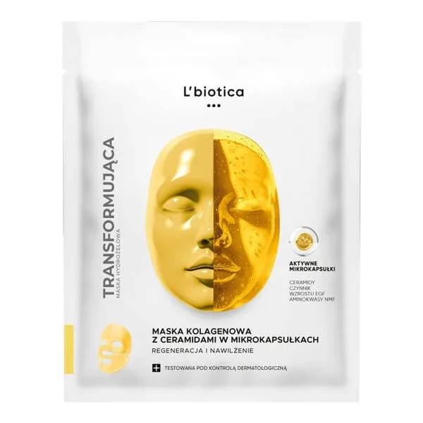 L'biotica, mască de colagen cu ceramide în microcapsule, Regenerare și hidratare, 1 buc. LBiotica — preț și oferte