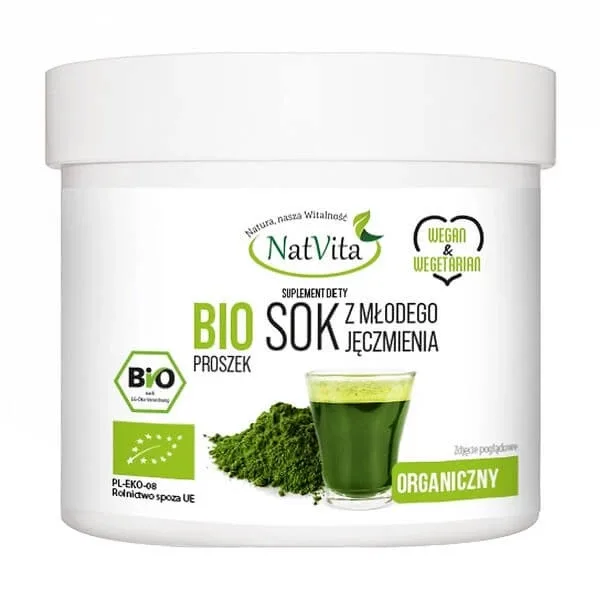 NatVita, Bio suc de orz tânăr, pulbere, 100 g — preț și oferte