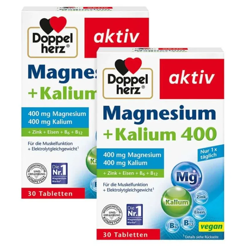Double Heart Magneziu 400 + Potasiu 2X30 St — preț și oferte