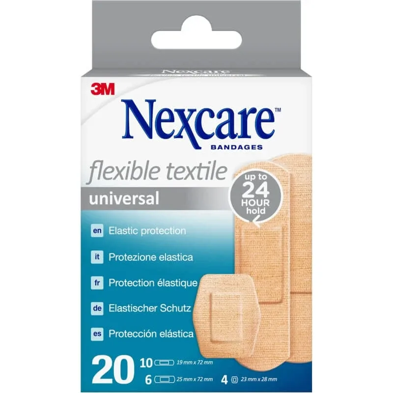 Nexcare flexible textile - 20 de plasturi asortați — preț și oferte