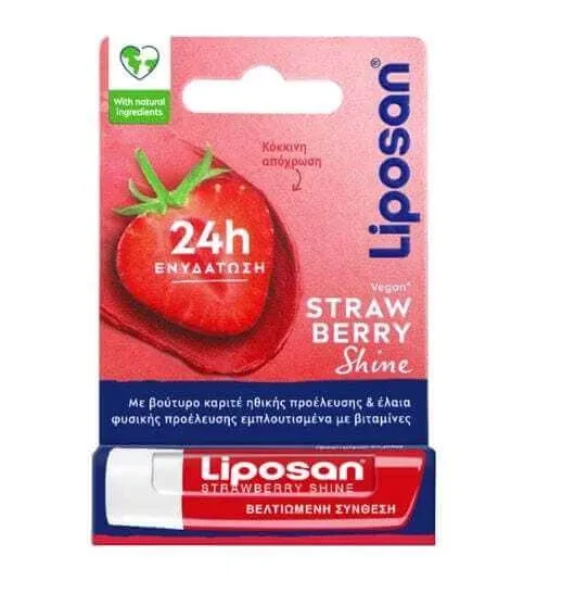 LIPOSAN Lip Balm Strawberry Shine Lip Stick hidratant cu parfum de căpșuni 4.8g — preț și oferte