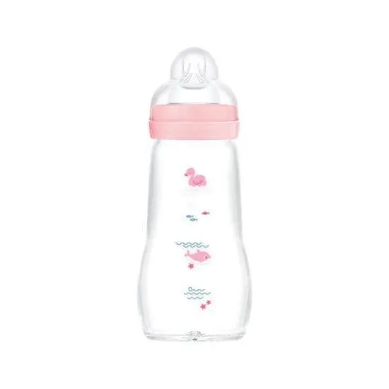 MAM Bottle Matt Feel Good Sticlă de sticlă cu căptușeală din silicon, de la 2+ luni 260ml — preț și oferte