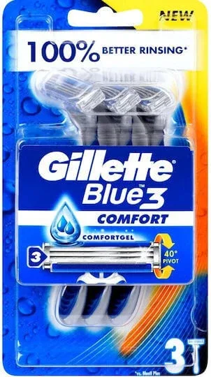 GILLETTE Blue3 Plus Comfort Aparate de ras de unică folosință Aparate de ras cu 3 lame pentru bărbierit profund și neted 3 bucăți — preț și oferte