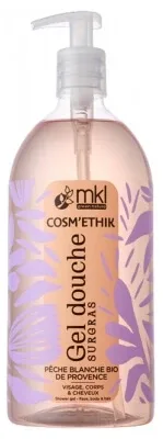 MKL Green Nature Cosm'Ethik Gel de duș hidratant cu piersică albă bio din Provence 1 L