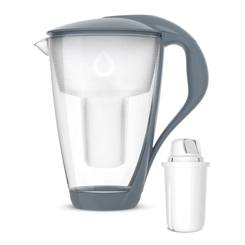 Dafi Crystal Led, ulcior cu filtru din sticlă, oțel, 2 l + filtru clasic, 1 buc — preț și oferte