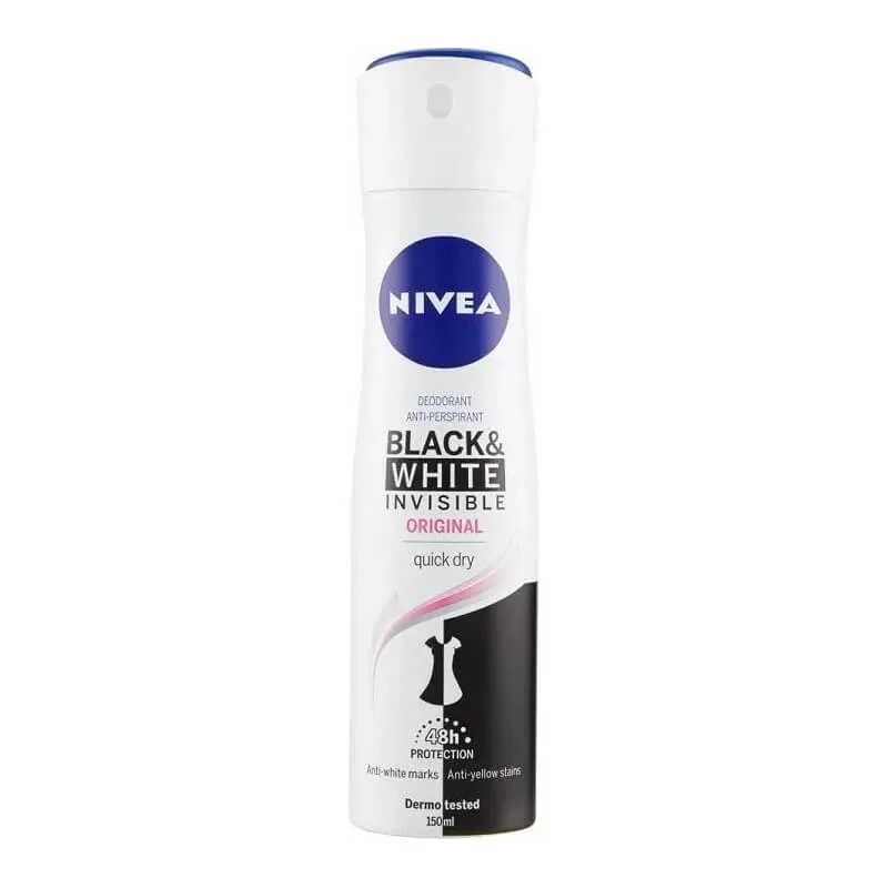 Nivea Invisible Black &amp; White Original – deodorant spray 150 ml — preț și oferte