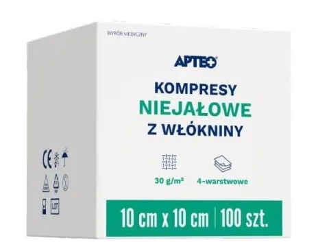 ApteoCare tampoane nesterile nețesute 10x10cm 100 bucăți — preț și oferte