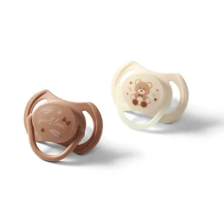 Suzete simetrice din silicon Night & Day, 0-6 luni, 2 bucati, Babyono — preț și oferte