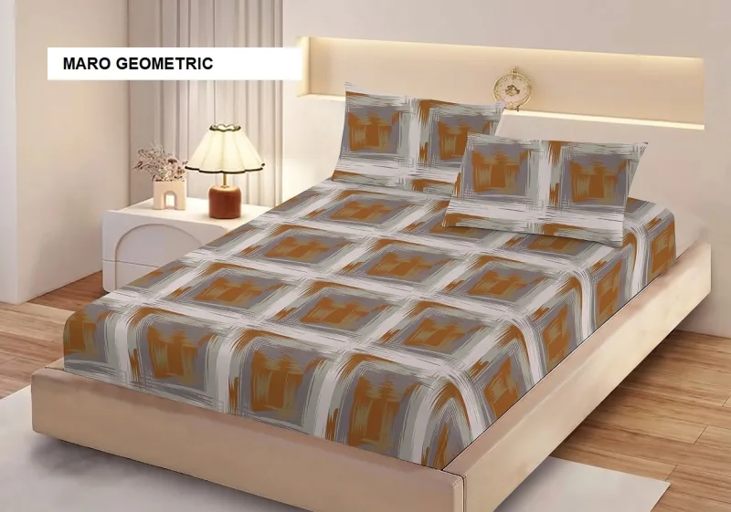 Husa de pat FINET + 2 fețe de perna maro geometric 200x160 cm, Ralex | 1 buc RALEX INFINITY — preț și oferte
