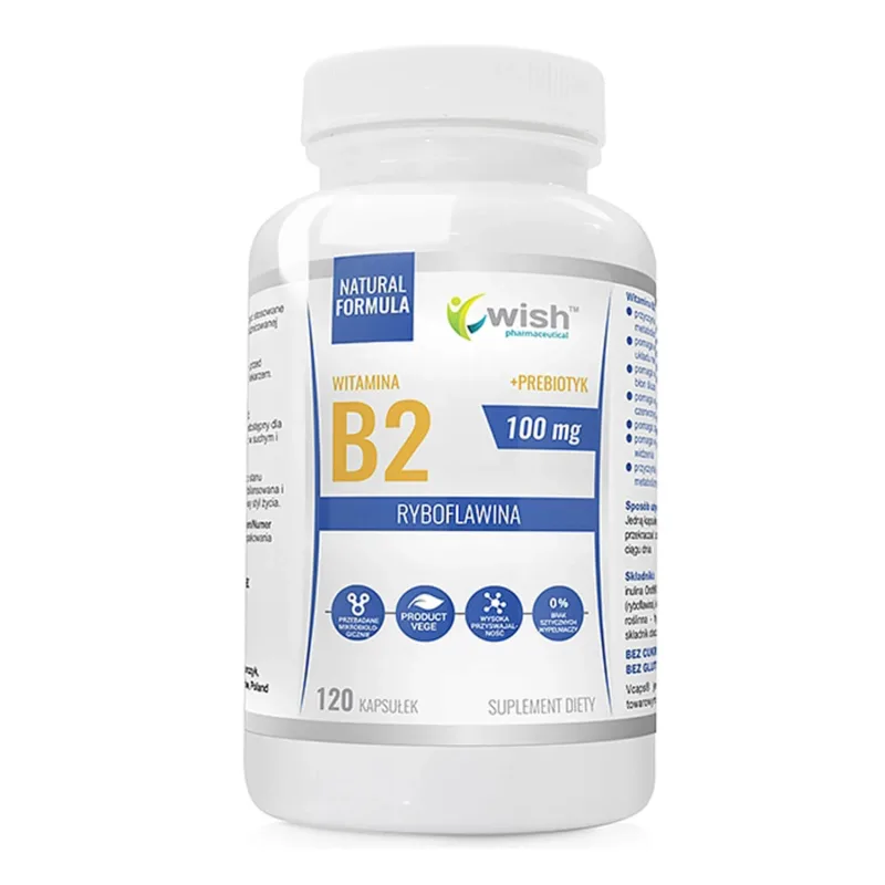 Wish Vitamina B2 100 mg + Prebiotic, 120 capsule — preț și oferte