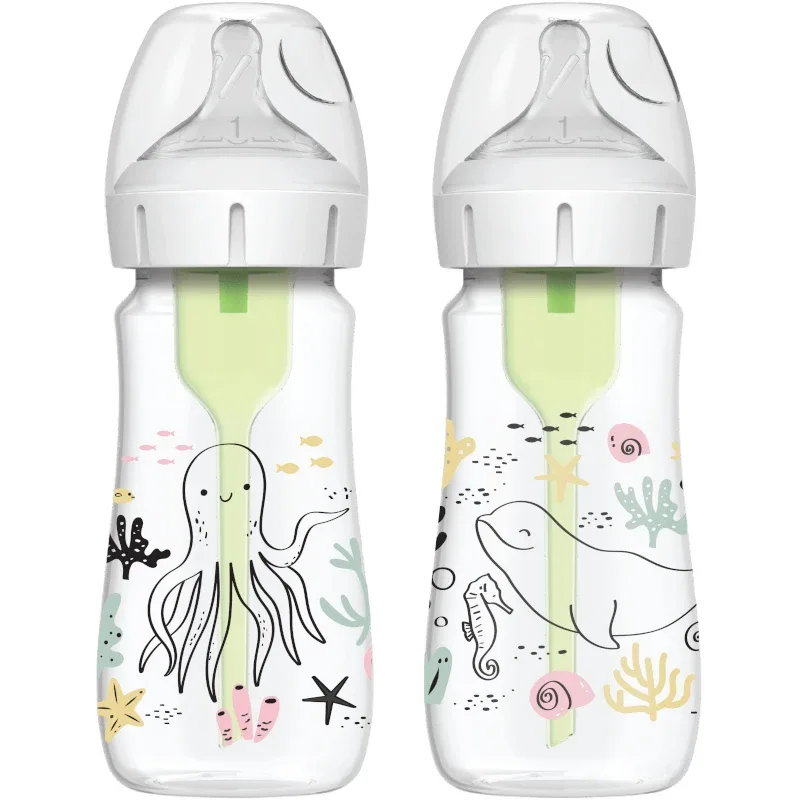 Set Biberon cu Gat Larg Options Plus, 270 ml, 2 bucati, Fete, Dr. Browns — preț și oferte