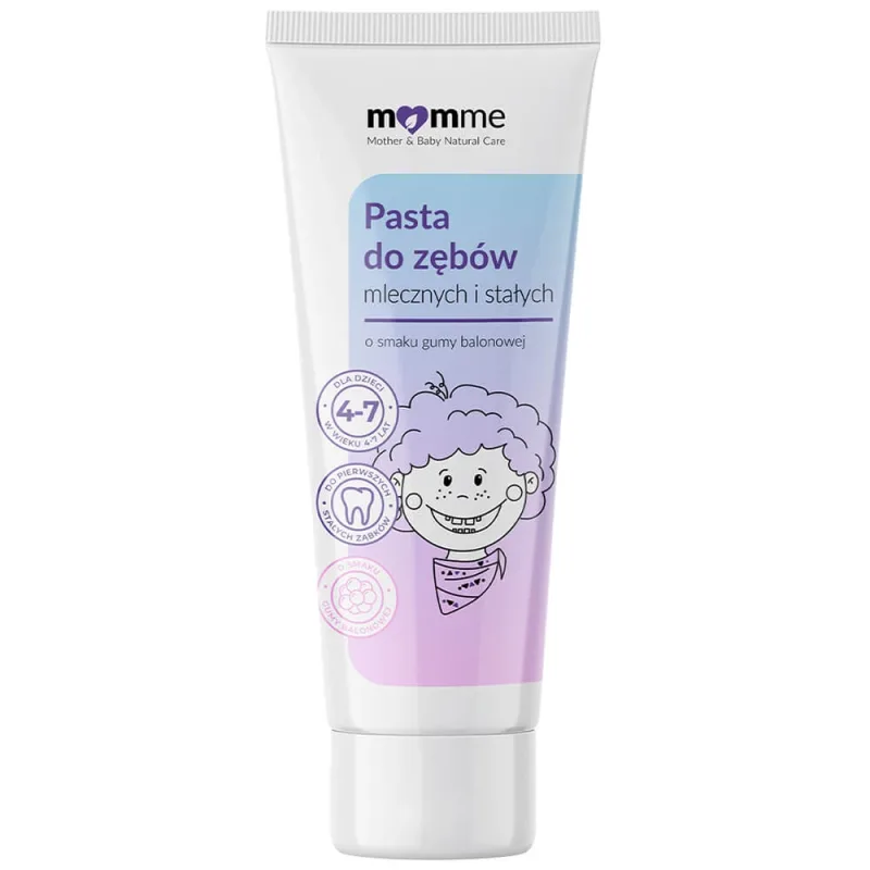Momme, pastă de dinți pentru copii 4-7 ani, aromă de gumă de mestecat, 50 ml — preț și oferte
