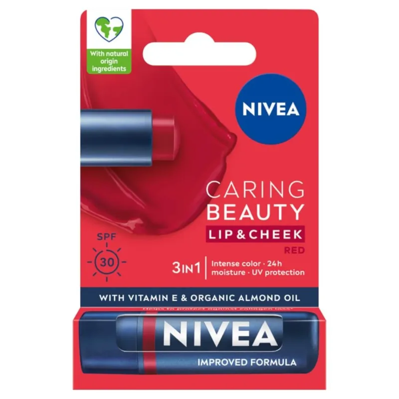 Nivea Lip Care 3-in-1 Roșu, 4.8 g — preț și oferte