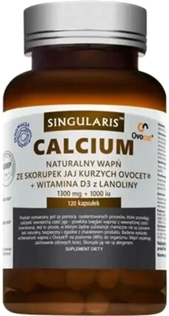 Singularis Superior Calcium Natural Calcium Ovocet 1300 mg + Vitamina D3 1000 UI, 120 capsule — preț și oferte