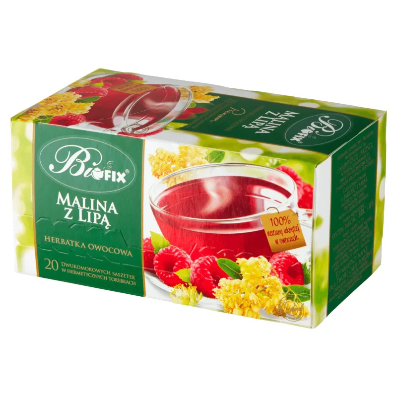 Bi Fix, Premium zmeură cu lime, ceai de fructe, 20 plicuri — preț și oferte