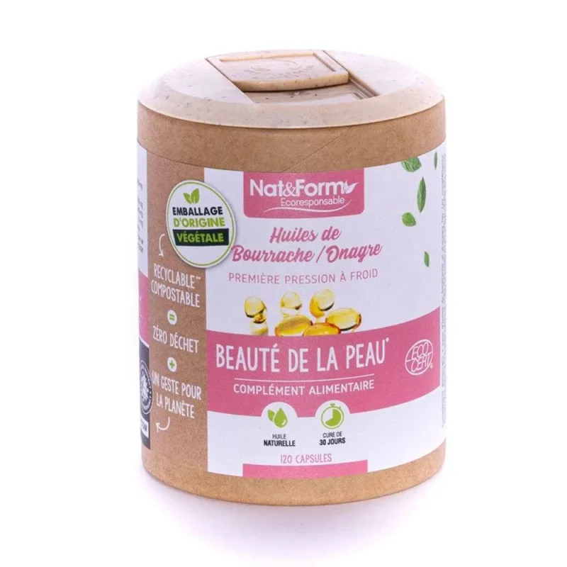 Nat&Form borage și ulei de primrose de seară frumusețea pielii 120 capsule — preț și oferte