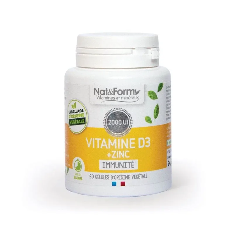Nat&Form Vitamina D3 + Vitamine imunitare 60 capsule — preț și oferte
