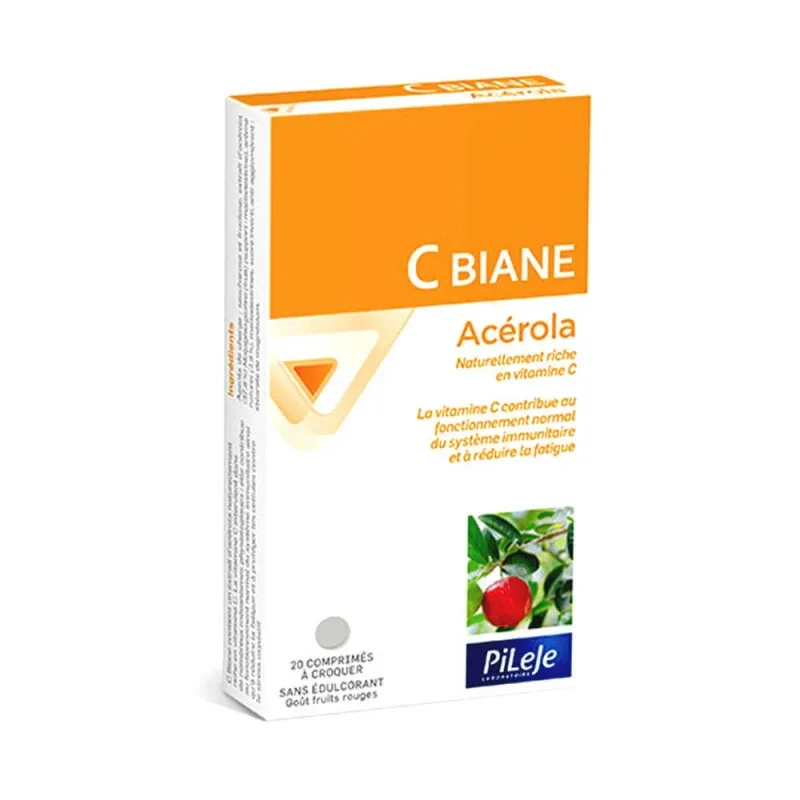 Pileje C Biane Acerola Taste Red Fruits Chewable Tablets X20 Goût Fruits Rouges 20 Comprimés à Croquer — preț și oferte