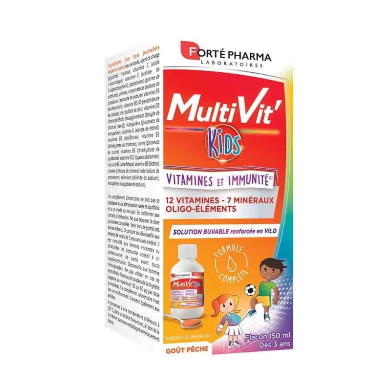 Forté Pharma MultiVit'4G Sirop pentru copii vitamine și apărare naturală 150 ml — preț și oferte