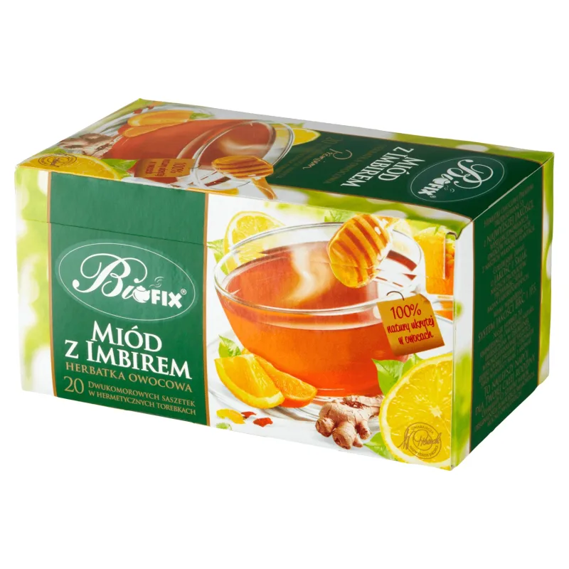 Bi Fix, miere premium cu ghimbir, ceai de fructe, 20 pliculețe — preț și oferte