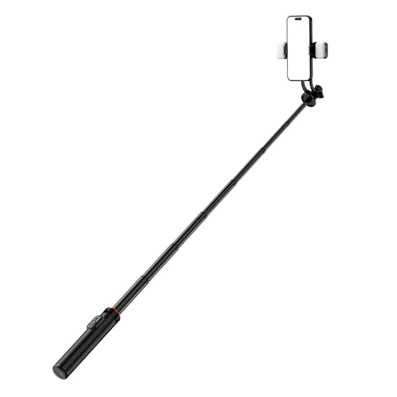 Selfie stick WC12YDS trepied telescopic de 1,3 m din aliaj de aluminiu cu lumină dublă și suport pentru telefon - negru Hurtel — preț și oferte