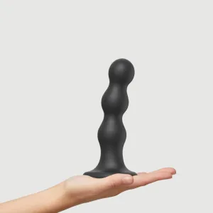 Plug Balls Dildo mare premium din silicon cu ventuză - negru