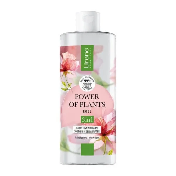 Lirene Dermoprogram Power of Plants Rose, loțiune micelară calmantă 3 în 1, 400 ml — preț și oferte