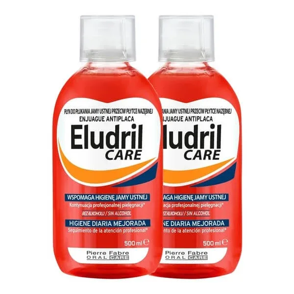 Set de 2 x 500 ml, Eludril Care, apă de gură pentru igiena orală zilnică — preț și oferte