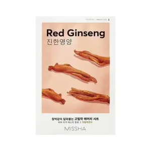 Missha Airy fit sheet mask ginseng roșu - mască iluminatoare și revitalizantă