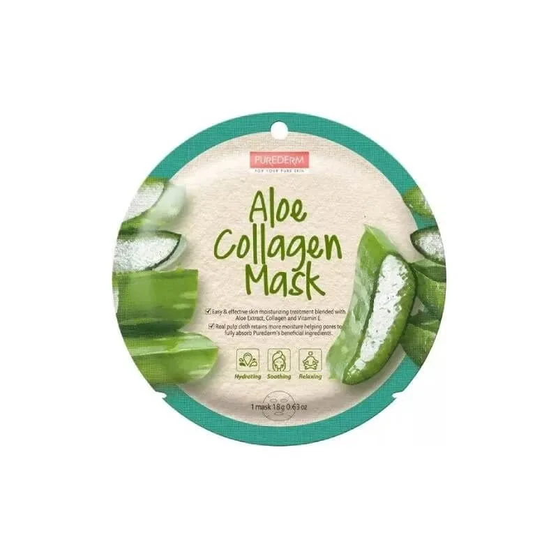 Purederm Aloe collagen mask – mască facială cu aloe — preț și oferte