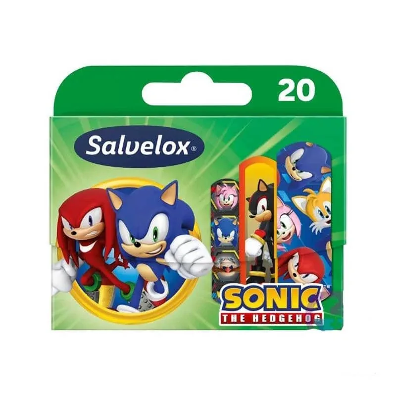 Salvelox Sonic - 20 de plasturi rezistenți la apă pentru copii, cu adeziv moale, pentru pielea sensibilă — preț și oferte