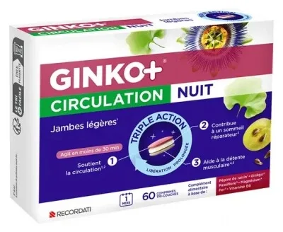Ginkor Ginko + Circulație nocturnă 60 de comprimate — preț și oferte