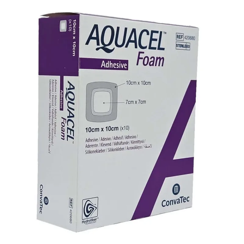 Aquacel Spumă adezivă 10x10 cm pansament 10 buc — preț și oferte