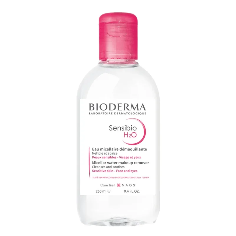 Apă micelară Bioderma Sensibio H2O, piele sensibilă, cu dozator, 250 ml, Naos — preț și oferte