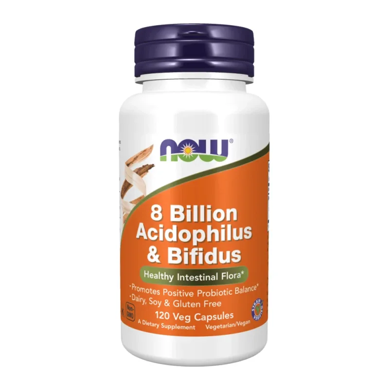 Now Foods 8 Billion Acidophilus &amp; Bifidus, 120 capsule — preț și oferte