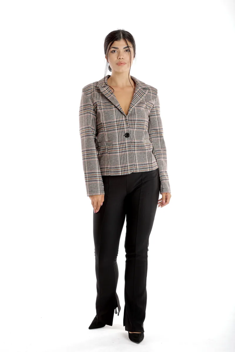 Sacou cadrilat dama DI23S50 bordo/turcoaz/bej, Dress to Impress | marimea 42 DRESS TO IMPRESS INFINITY — preț și oferte
