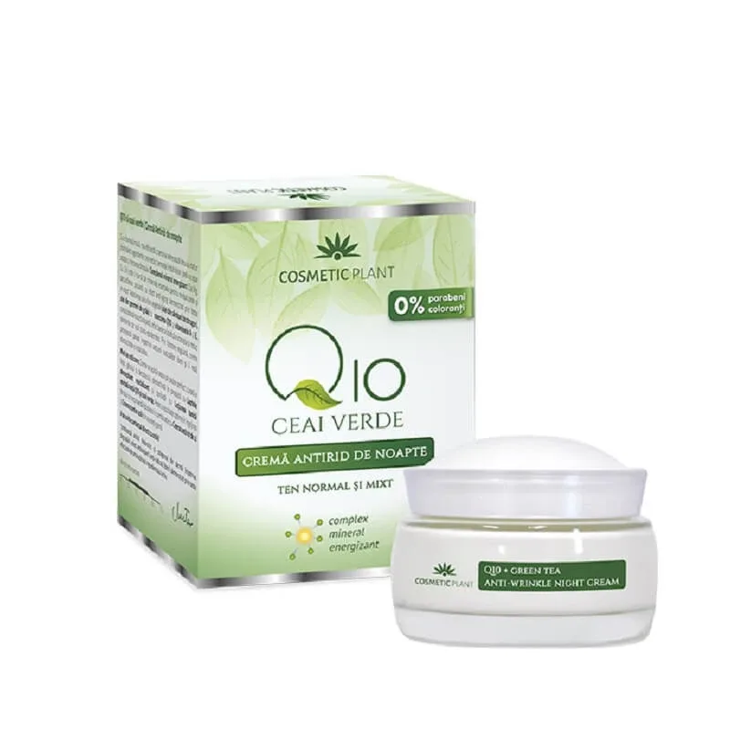 Crema antirid de noapte si ceai verde Q10, 50 ml, Cosmetic Plant — preț și oferte