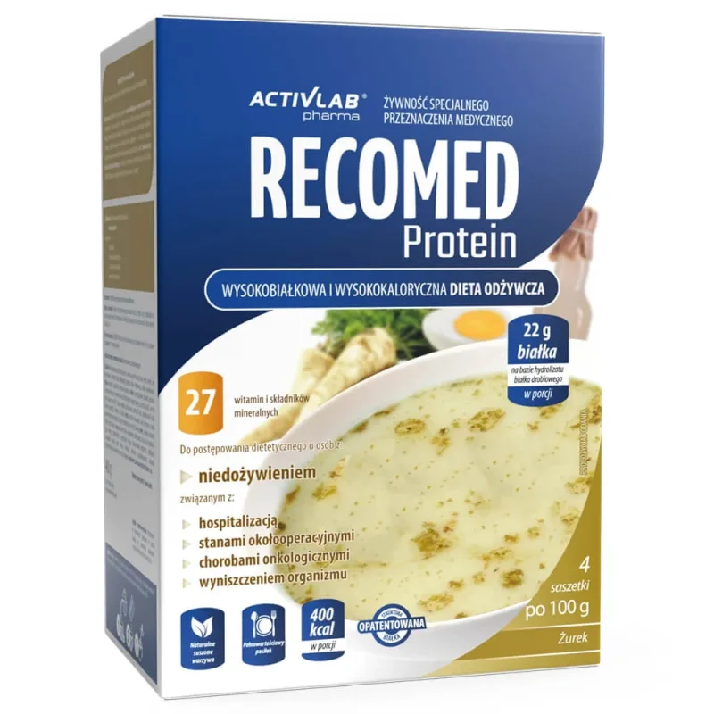 ActivLab Pharma RecoMed Protein, preparat nutritiv, supă acră, 100 g x 4 plicuri — preț și oferte