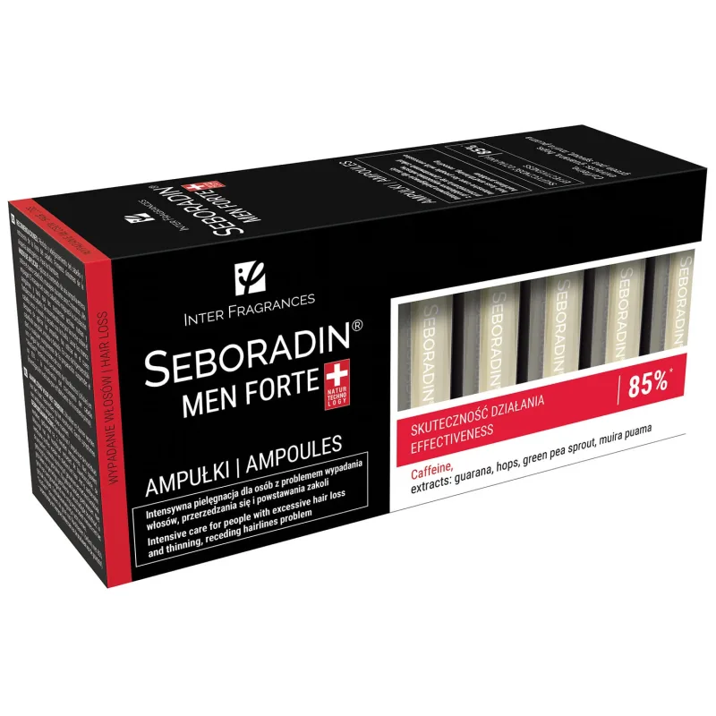 Seboradin Men Forte, tratament împotriva căderii părului pentru bărbați, 5.5 ml x 14 fiole — preț și oferte