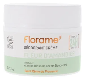 Florame Deodorant cremă 24H cu floare de migdal organic 50 g