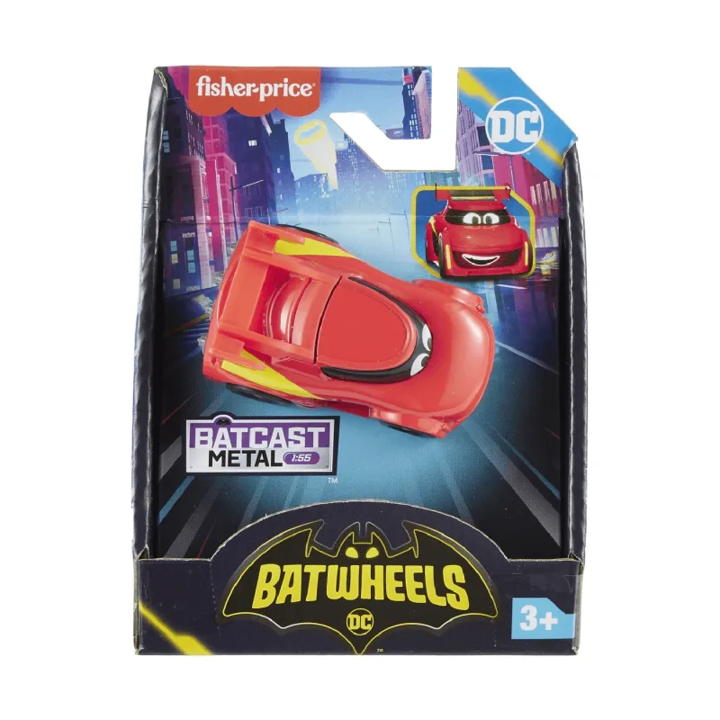 Masinuta metalica de curse Redbird Batwheels, scara 1:55, +3 ani, Fisher Price — preț și oferte
