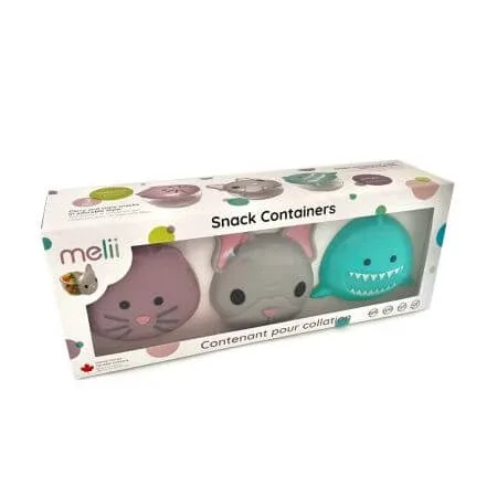 Set 3 recipiente pentru hrana bebelusului, Bulldog, Rechin si Pisica, Melii — preț și oferte