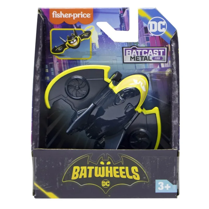 Masinuta metalica Avionul Batwing Batwheels, scara 1:55, +3 ani, Fisher Price — preț și oferte
