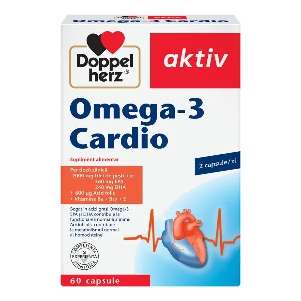Supliment alimentar Cardio Omega-3, Doppelherz | 60 capsule — preț și oferte