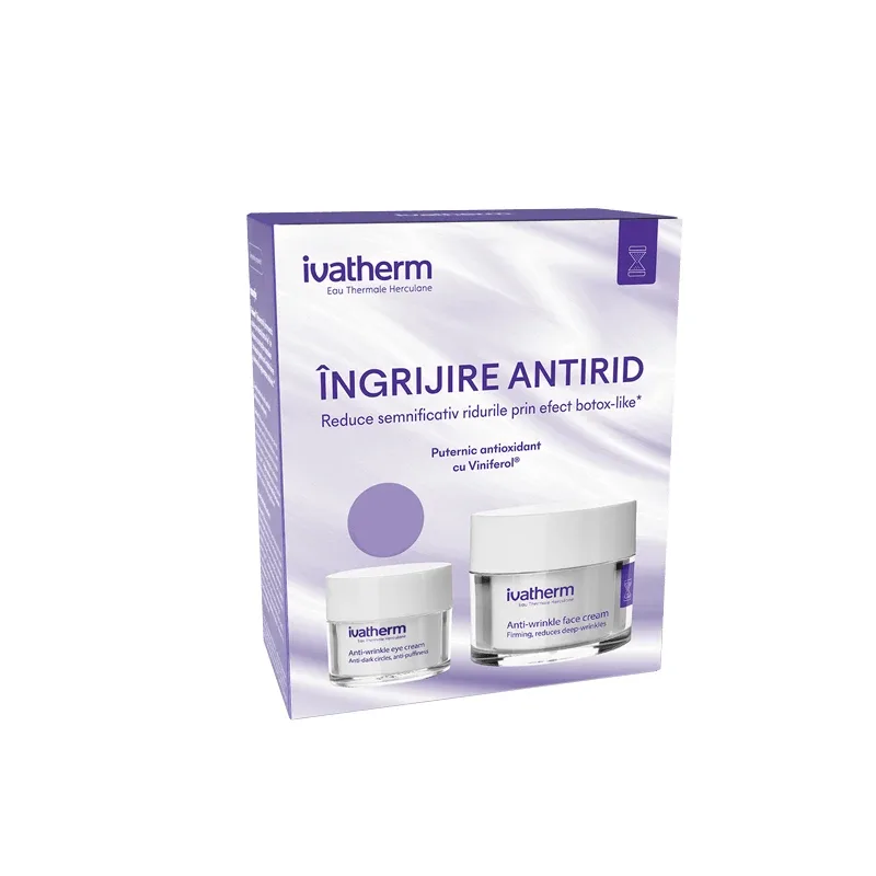 Pachet Cremă antirid, 50 ml + Cremă antirid și anti-cearcăn, 15 ml, Ivatherm — preț și oferte