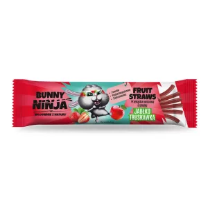 Paie de fructe Bunny Ninja, gustare de fructe, mere-fragi, 16 g