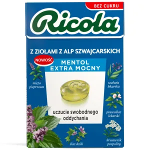 Ricola Mentol, bomboane elvețiene pe bază de plante, fără zahăr, 27.5 g